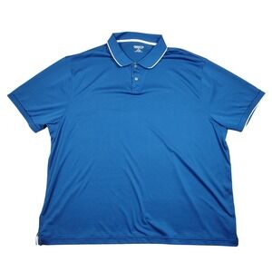 Claiborne Polo Shirt Mens 3XL Blue Tipped Collar Short Sleeve Polyester Solid